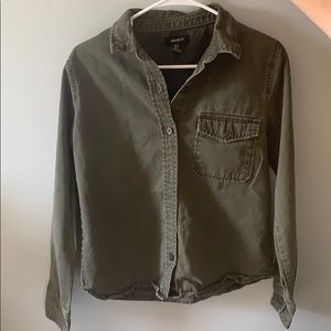 Forever 21 Olive Green Button Up Jacket